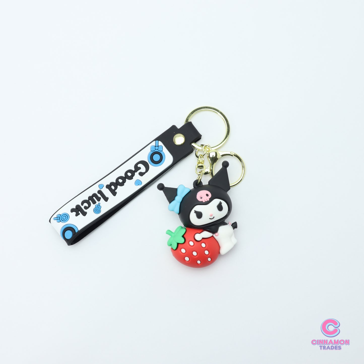 Cute Kuromii with Strawberry Soft PVC Keychain - Kawaii Gift