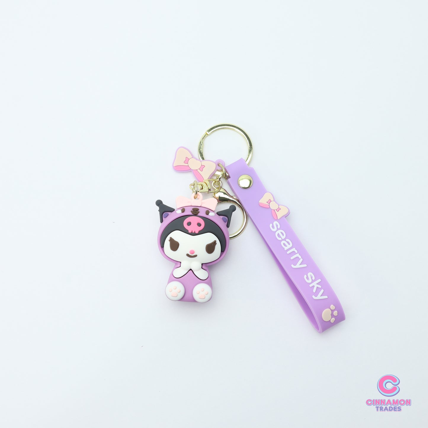 Cute Purple Kuromii Soft PVC Keychain - Kawaii Gift