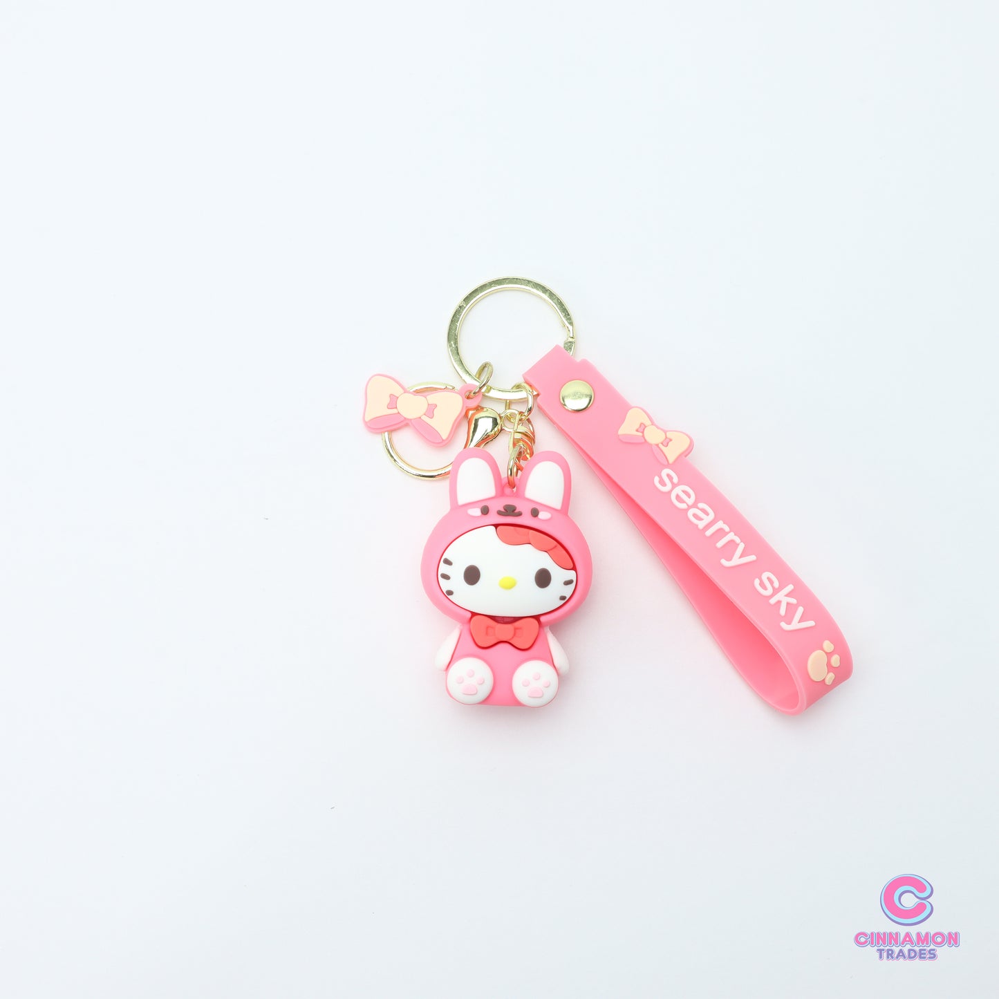 Cute Pink Kitty Soft PVC Keychain - Kawaii Gift