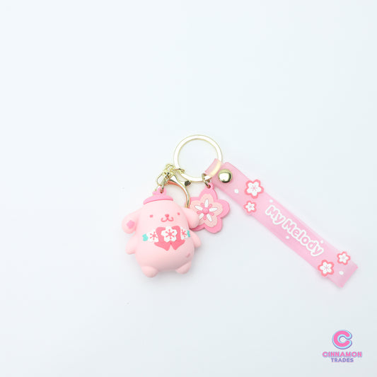 Adorable Pink Pompompun Soft PVC Keychain - Kawaii Gift